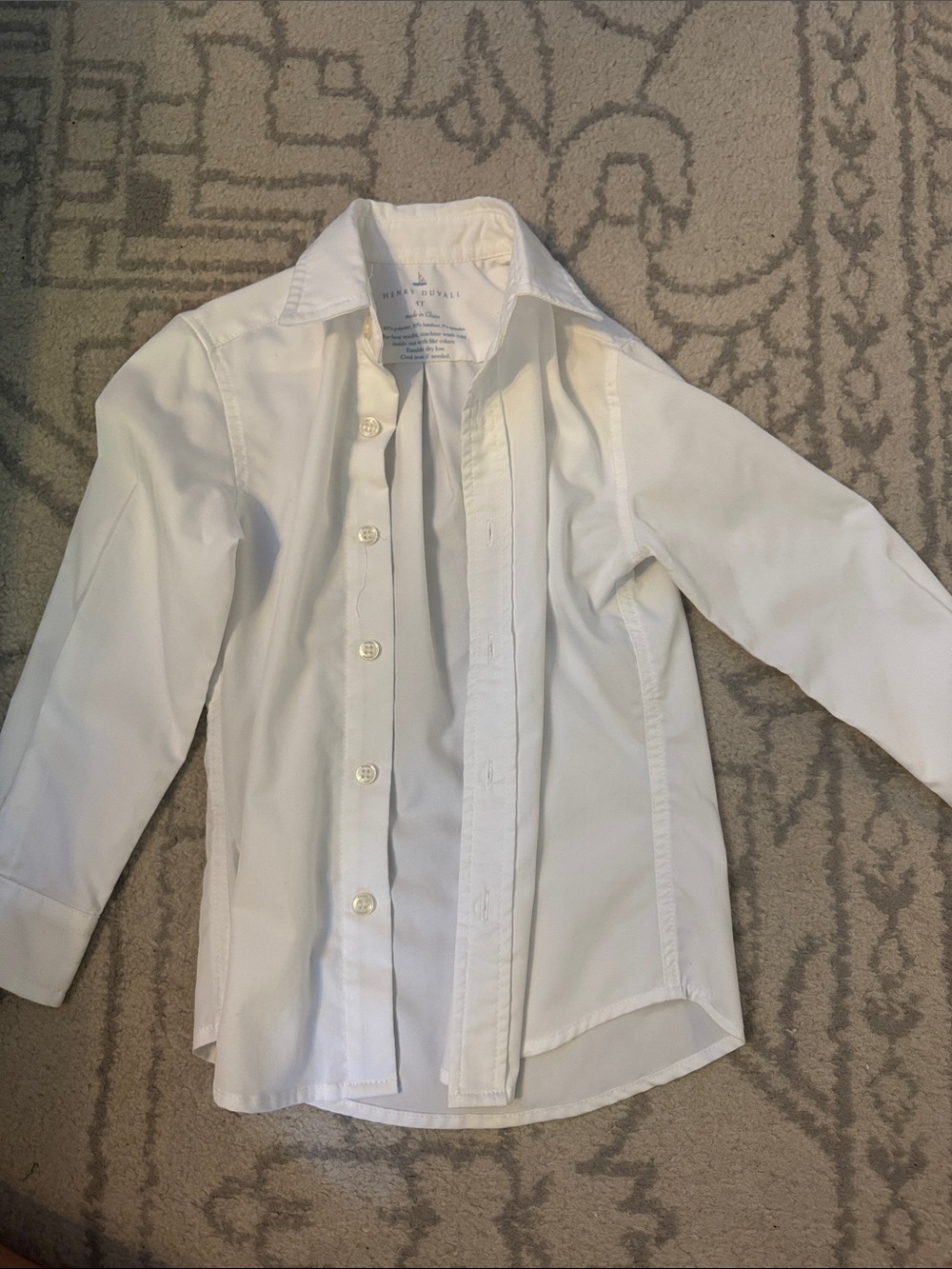 Henry Duvall Classic White Button-Down Shirt for Kids - Timeless Dress Shirt